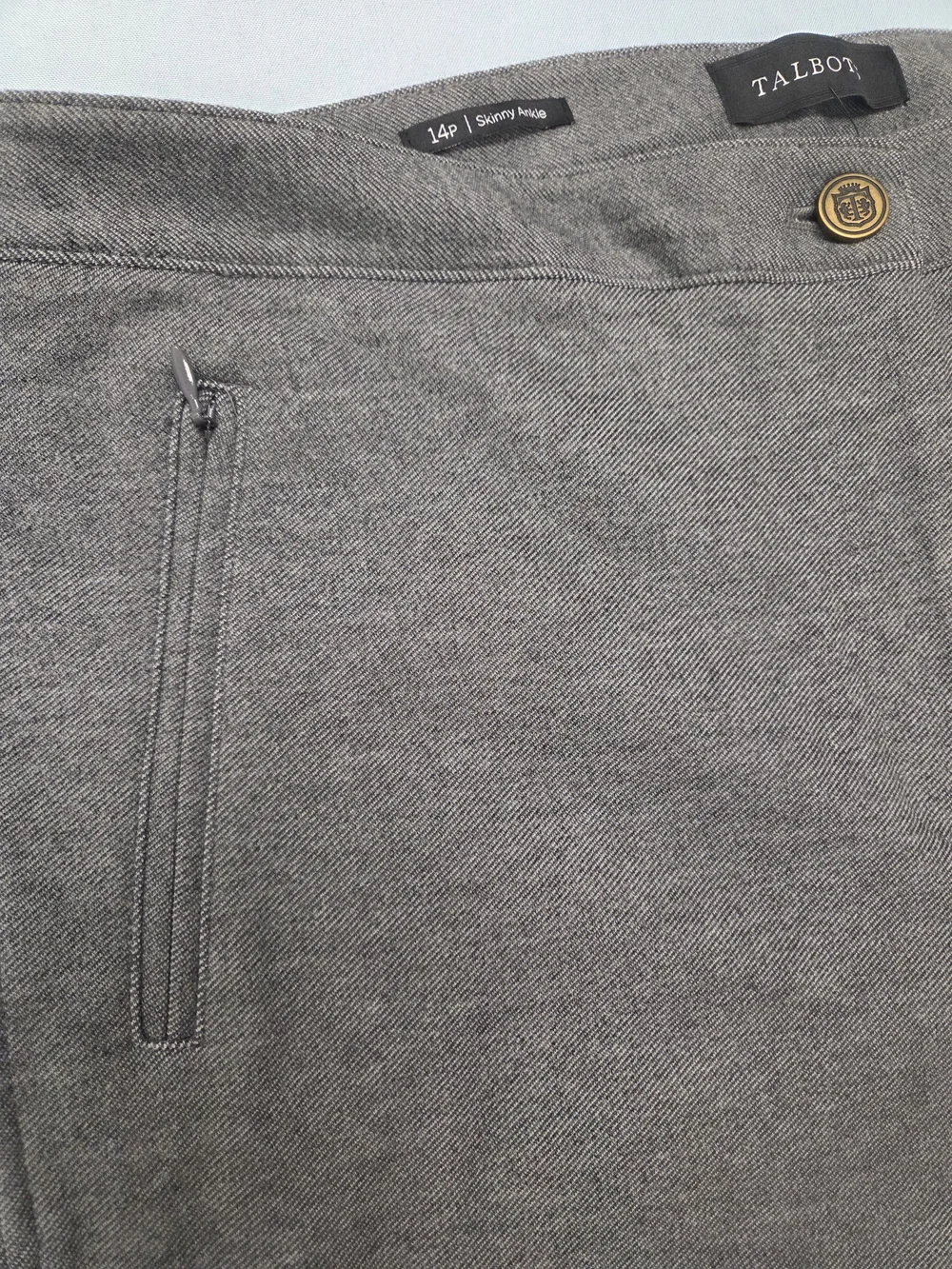 NWT Talbots Skinny Ankle Pants Gray Petite 14P Career Stretch